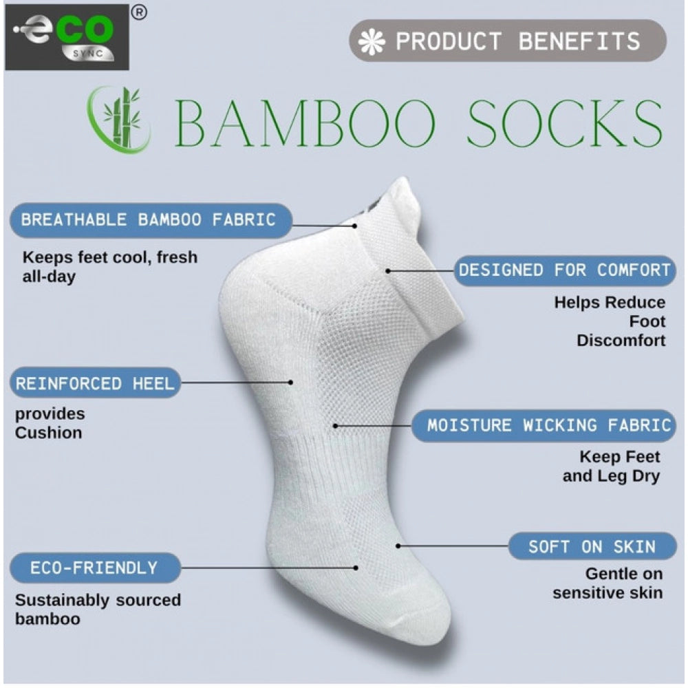 4_Pair Set Unisex Casual Bamboo Cotton Printed Ankle Length Socks (Multicolor)