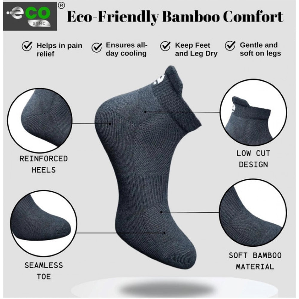 4_Pair Set Unisex Casual Bamboo Cotton Printed Ankle Length Socks (Multicolor)