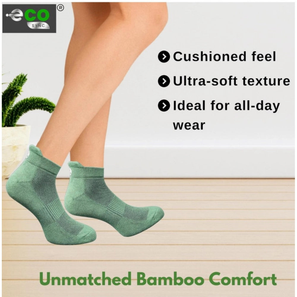 4_Pair Set Unisex Casual Bamboo Cotton Printed Ankle Length Socks (Multicolor)