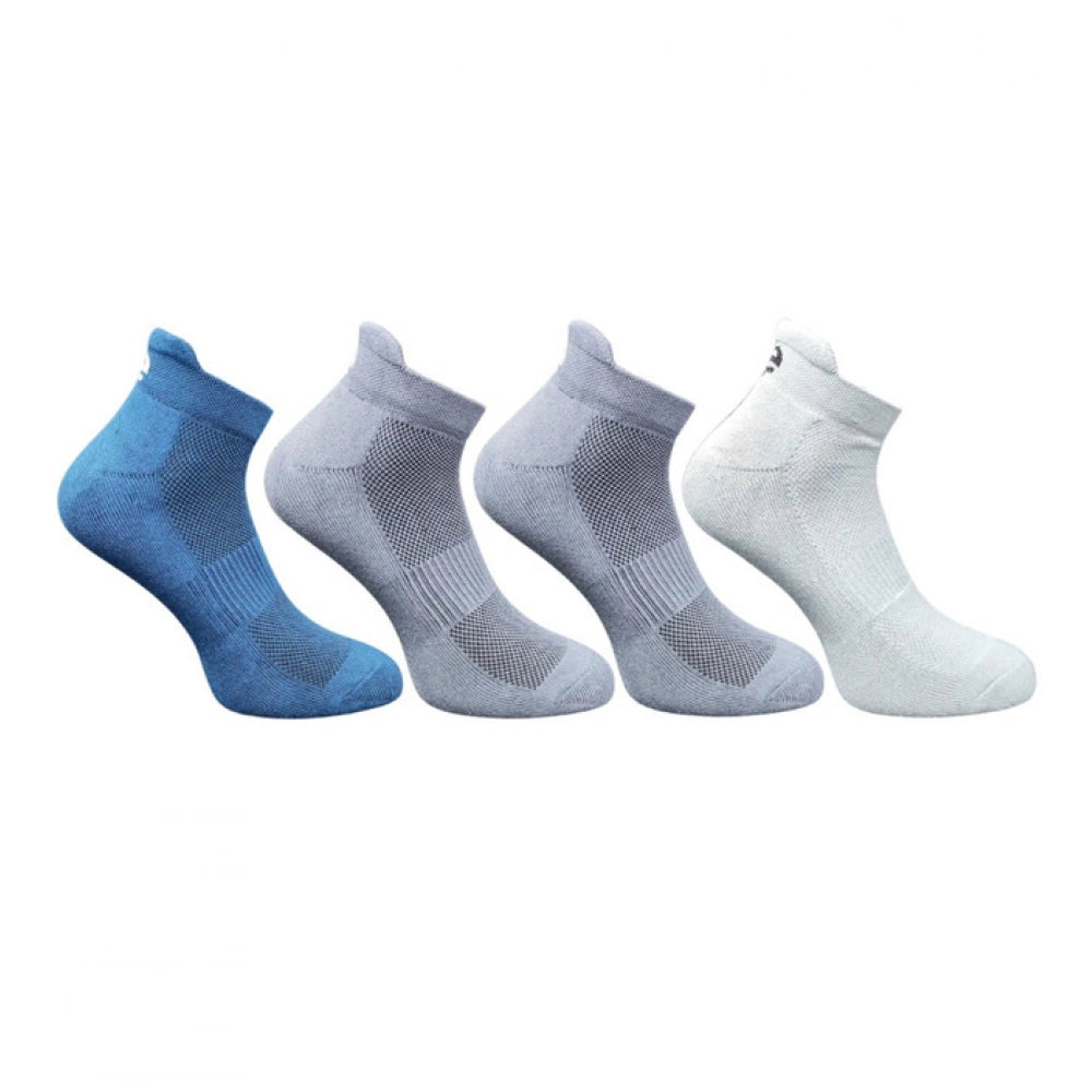 4_Pair Set Unisex Casual Bamboo Cotton Printed Ankle Length Socks (Multicolor)