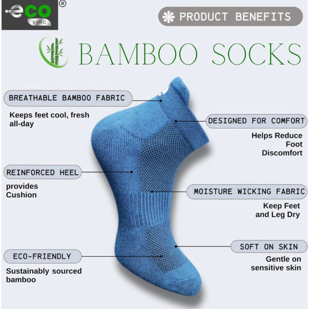 4_Pair Set Unisex Casual Bamboo Cotton Printed Ankle Length Socks (Multicolor)