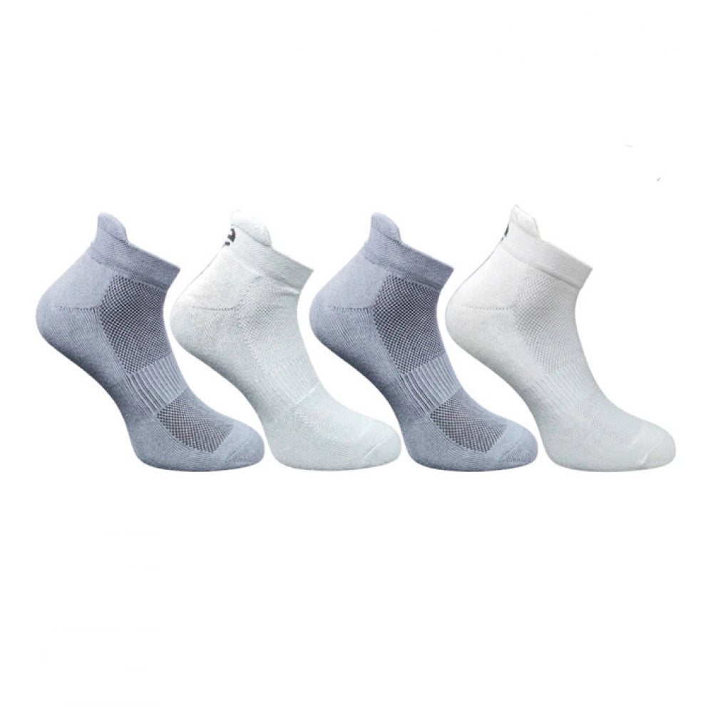 4_Pair Set Unisex Casual Bamboo Cotton Printed Ankle Length Socks (Multicolor)