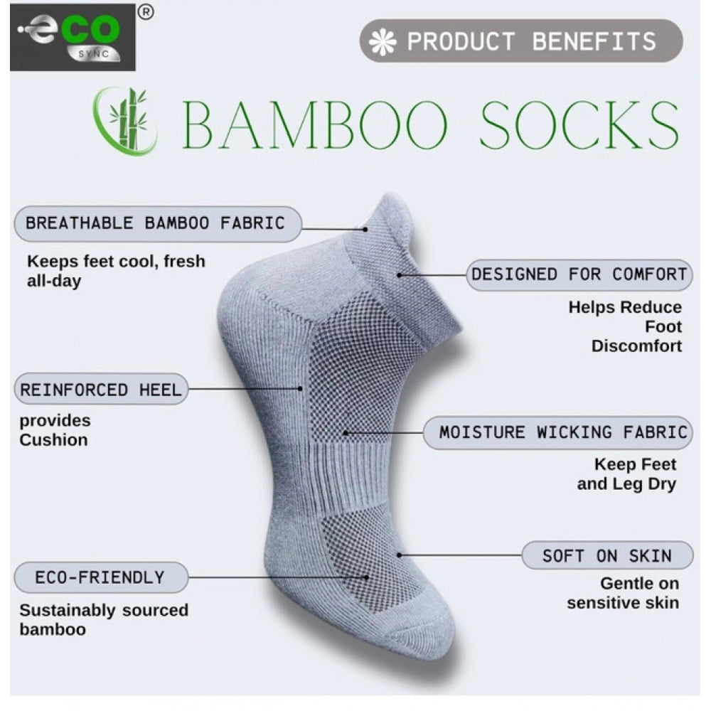 4_Pair Set Unisex Casual Bamboo Cotton Printed Ankle Length Socks (Multicolor)