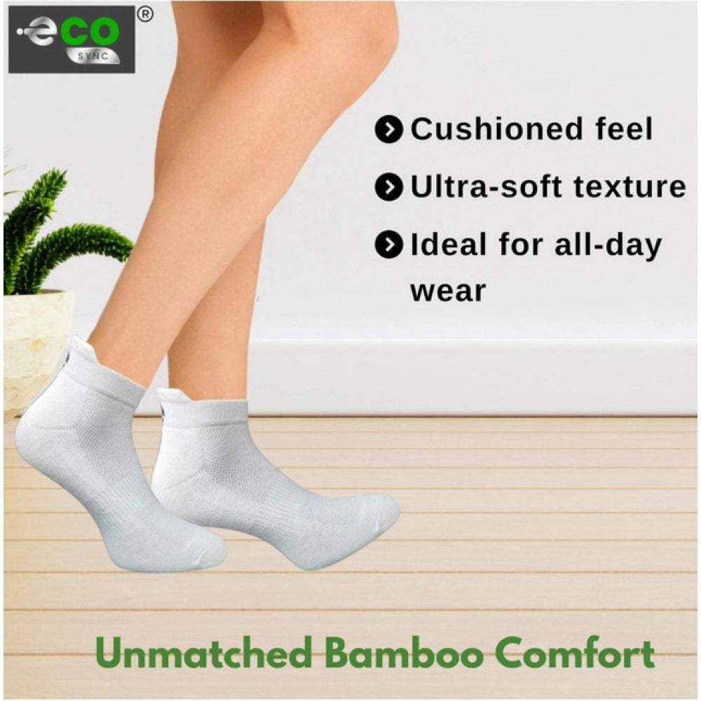 4_Pair Set Unisex Casual Bamboo Cotton Printed Ankle Length Socks (Multicolor)