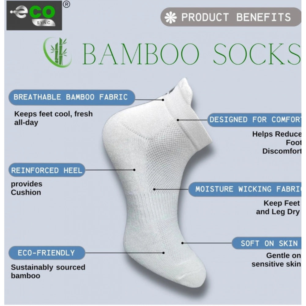 4_Pair Set Unisex Casual Bamboo Cotton Printed Ankle Length Socks (Multicolor)