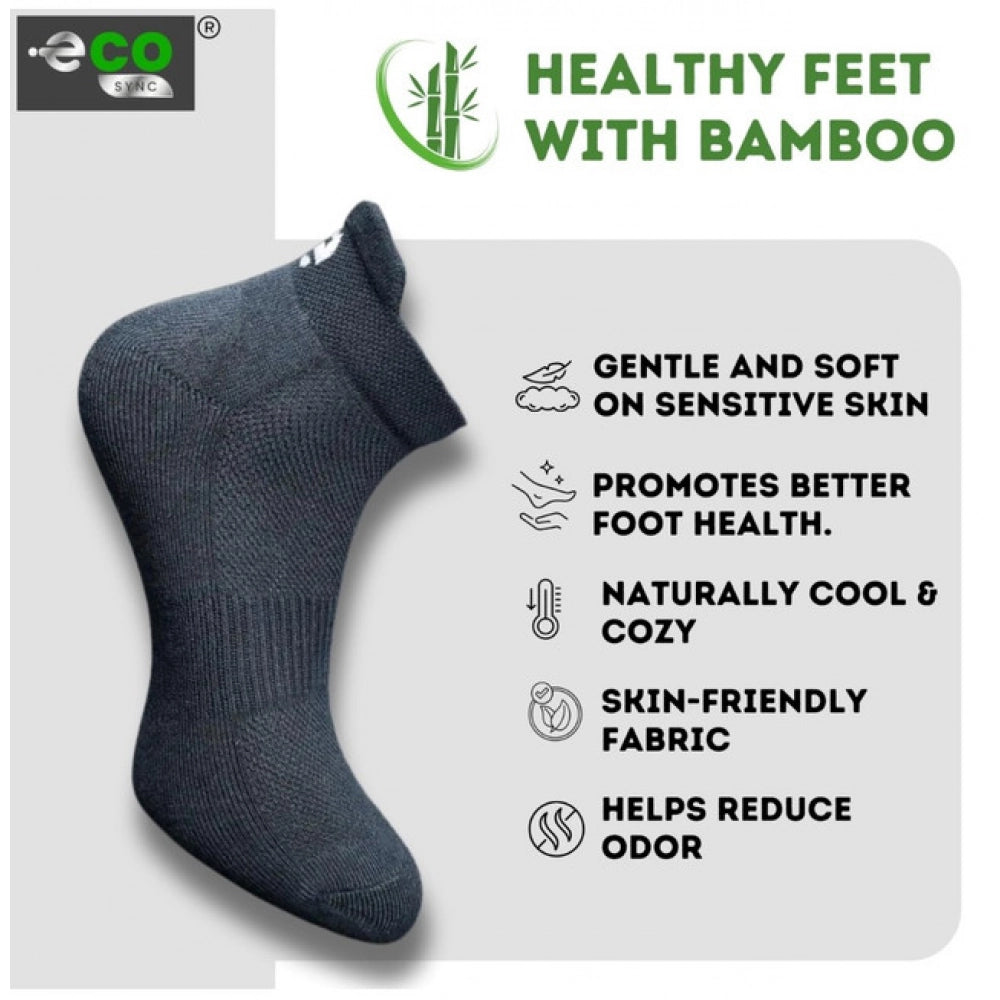4_Pair Set Unisex Casual Bamboo Cotton Printed Ankle Length Socks (Multicolor)