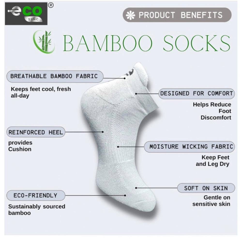 4_Pair Set Unisex Casual Bamboo Cotton Printed Ankle Length Socks (Multicolor)