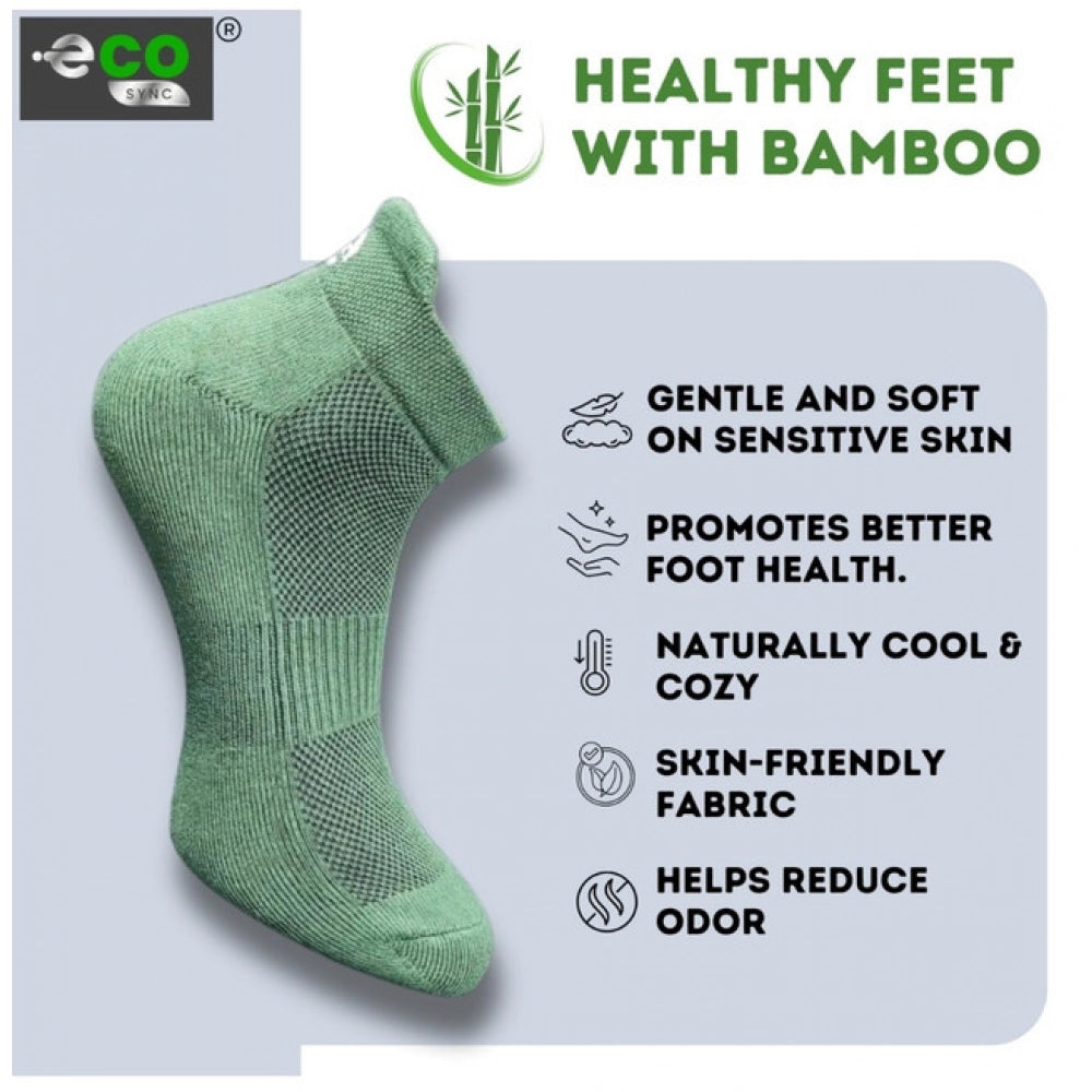 4_Pair Set Unisex Casual Bamboo Cotton Printed Ankle Length Socks (Multicolor)