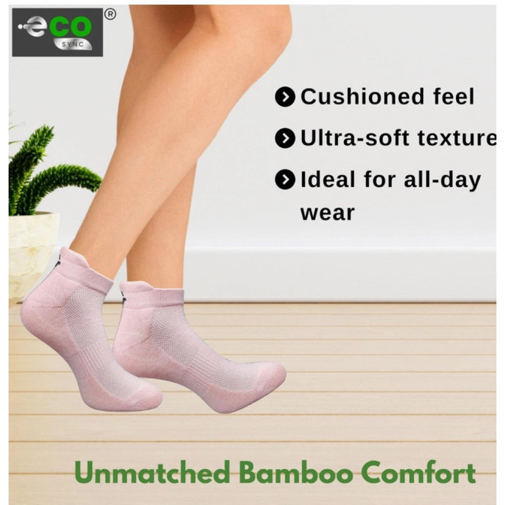 4_Pair Set Unisex Casual Bamboo Cotton Printed Ankle Length Socks (Multicolor)