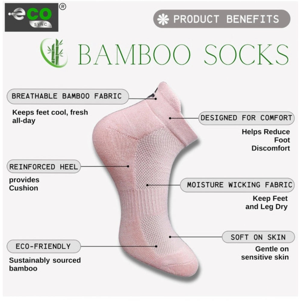 4_Pair Set Unisex Casual Bamboo Cotton Printed Ankle Length Socks (Multicolor)