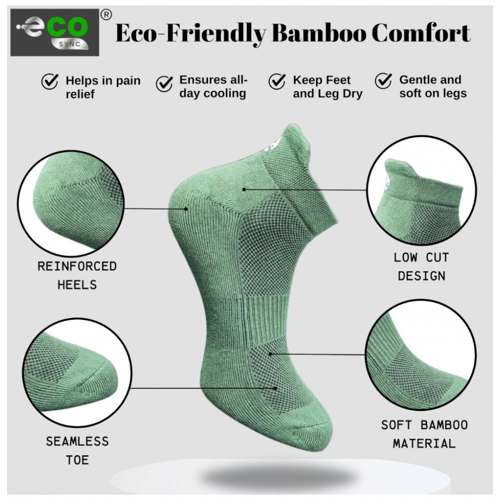 4_Pair Set Unisex Casual Bamboo Cotton Printed Ankle Length Socks (Multicolor)