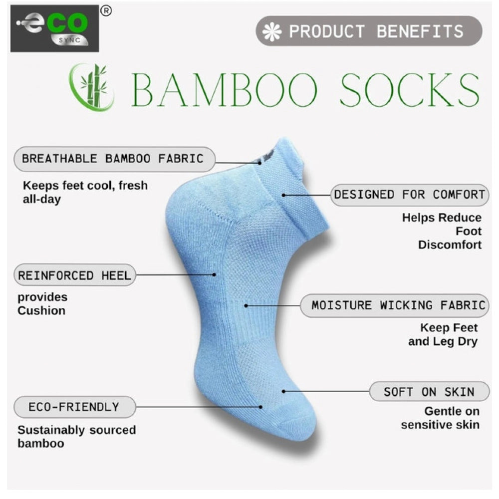 4_Pair Set Unisex Casual Bamboo Cotton Printed Ankle Length Socks (Multicolor)