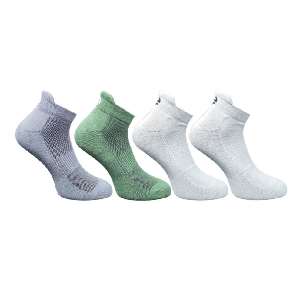 4_Pair Set Unisex Casual Bamboo Cotton Printed Ankle Length Socks (Multicolor)