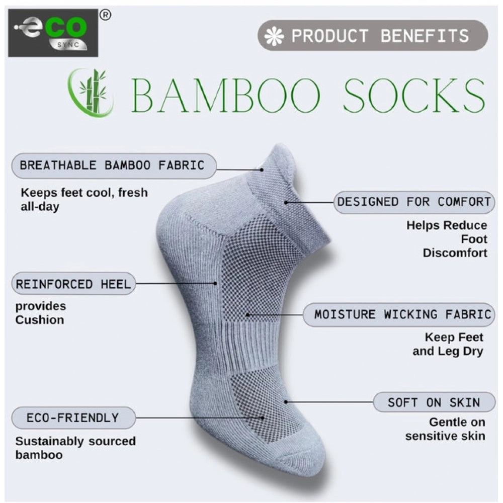 4_Pair Set Unisex Casual Bamboo Cotton Printed Ankle Length Socks (Multicolor)