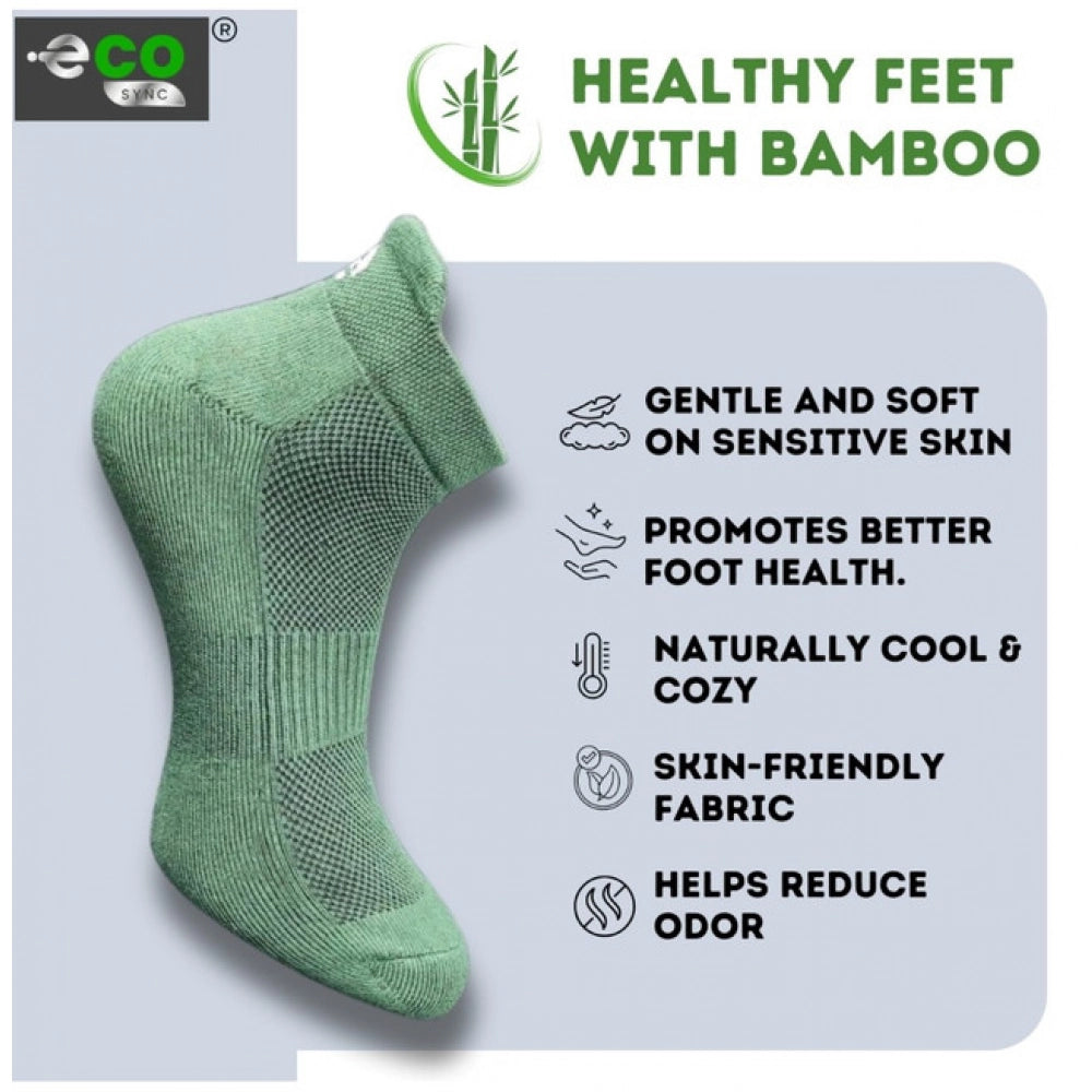 4_Pair Set Unisex Casual Bamboo Cotton Printed Ankle Length Socks (Multicolor)