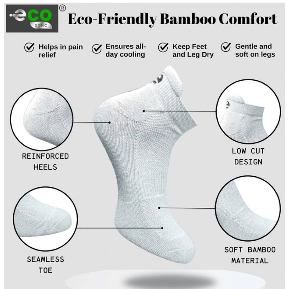 4_Pair Set Unisex Casual Bamboo Cotton Printed Ankle Length Socks (Multicolor)