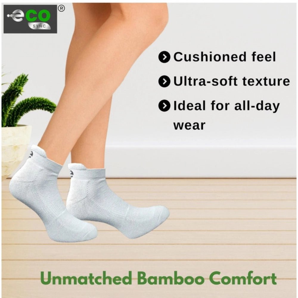 4_Pair Set Unisex Casual Bamboo Cotton Printed Ankle Length Socks (Multicolor)