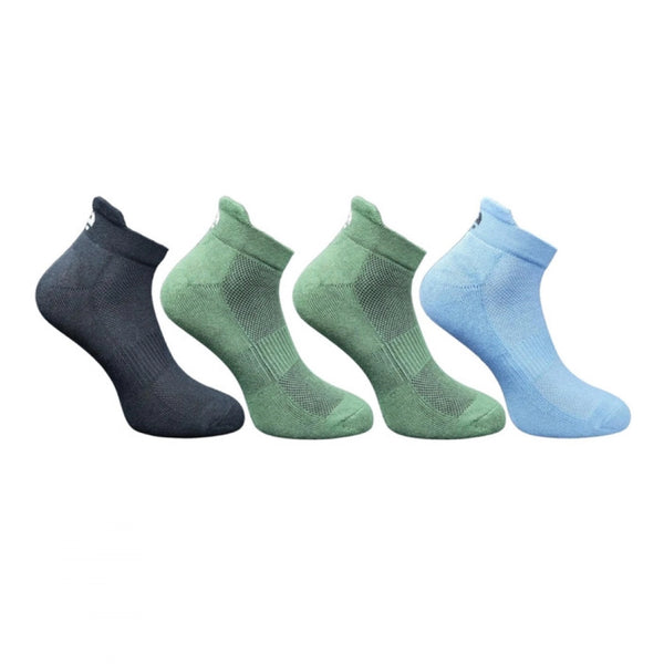 4_Pair Set Unisex Casual Bamboo Cotton Printed Ankle Length Socks (Multicolor)