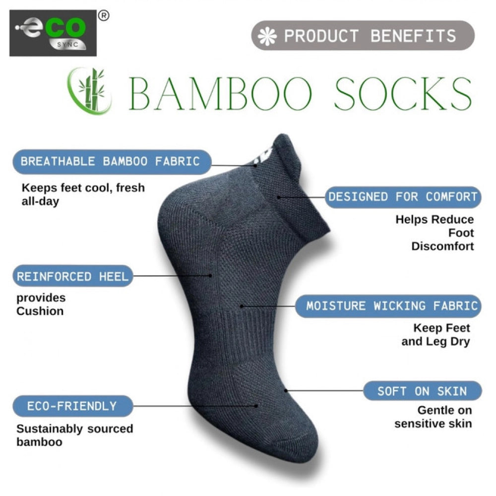 4_Pair Set Unisex Casual Bamboo Cotton Printed Ankle Length Socks (Multicolor)