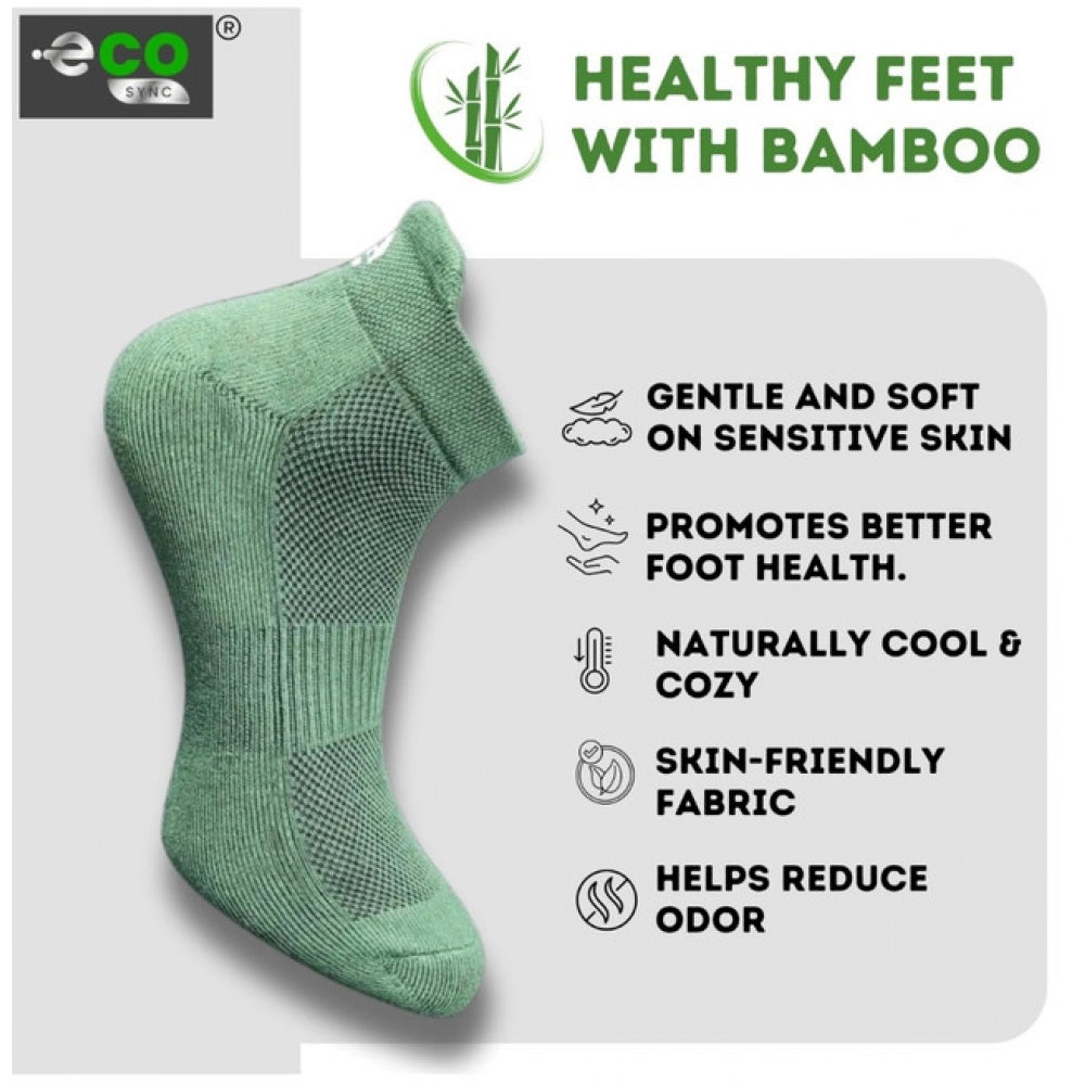 4_Pair Set Unisex Casual Bamboo Cotton Printed Ankle Length Socks (Multicolor)
