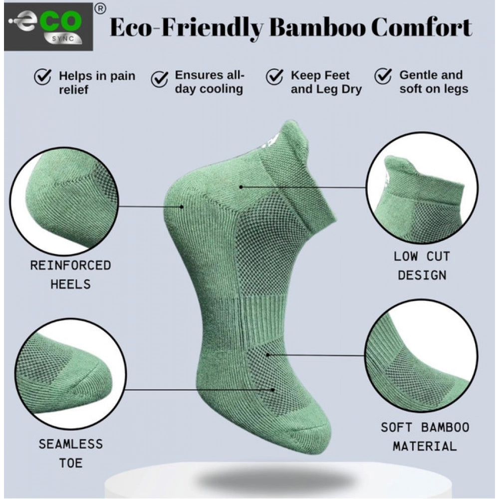 4_Pair Set Unisex Casual Bamboo Cotton Printed Ankle Length Socks (Multicolor)