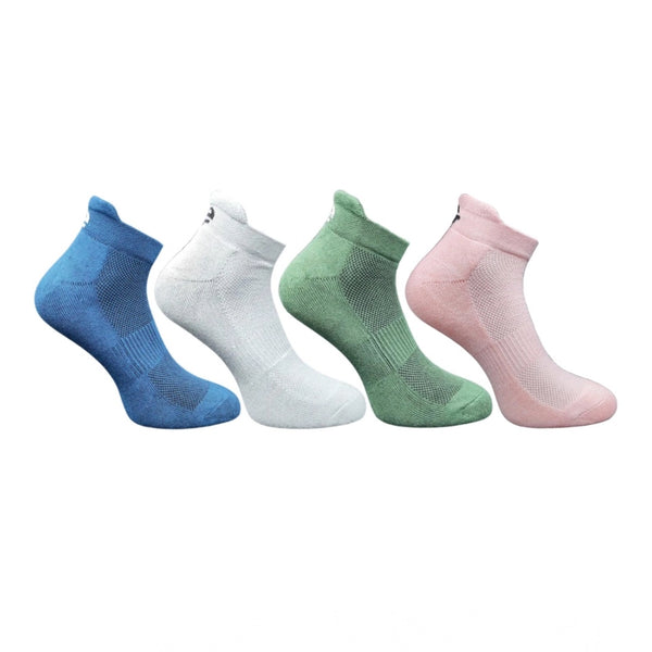 4_Pair Set Unisex Casual Bamboo Cotton Printed Ankle Length Socks (Multicolor)