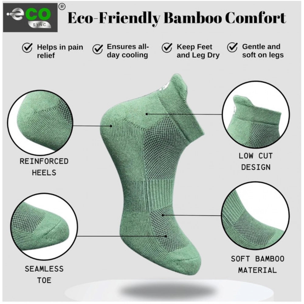 4_Pair Set Unisex Casual Bamboo Cotton Printed Ankle Length Socks (Multicolor)