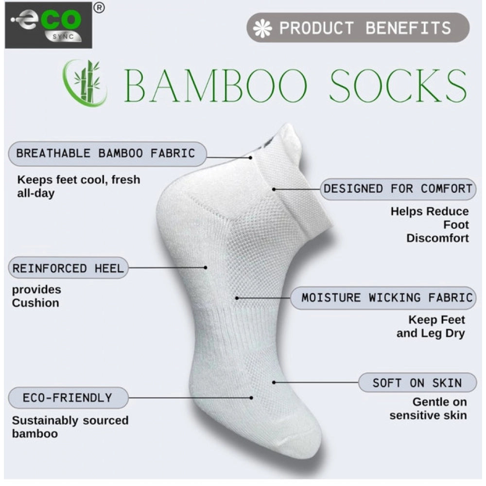 4_Pair Set Unisex Casual Bamboo Cotton Printed Ankle Length Socks (Multicolor)