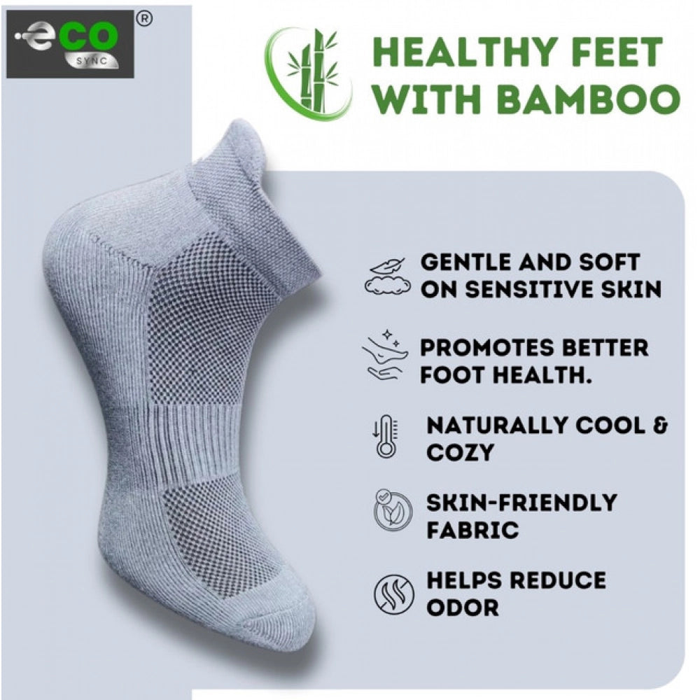 4_Pair Set Unisex Casual Bamboo Cotton Printed Ankle Length Socks (Multicolor)