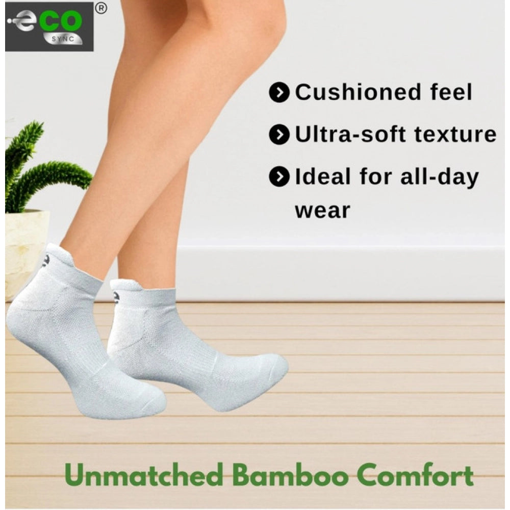 4_Pair Set Unisex Casual Bamboo Cotton Printed Ankle Length Socks (Multicolor)