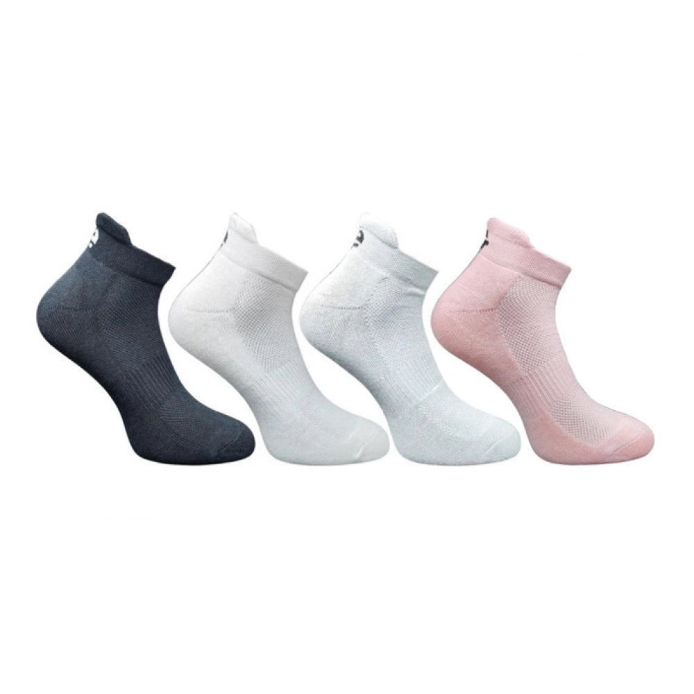 4_Pair Set Unisex Casual Bamboo Cotton Printed Ankle Length Socks (Multicolor)