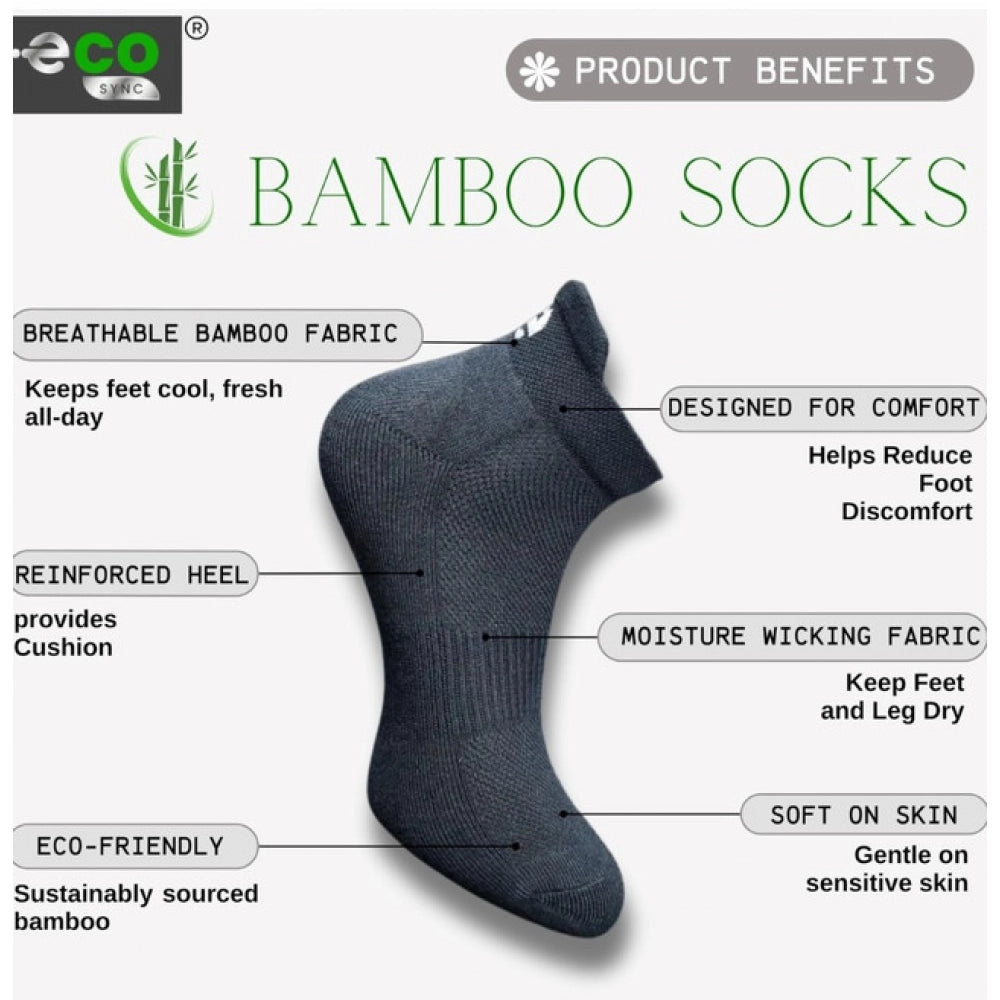 4_Pair Set Unisex Casual Bamboo Cotton Printed Ankle Length Socks (Multicolor)