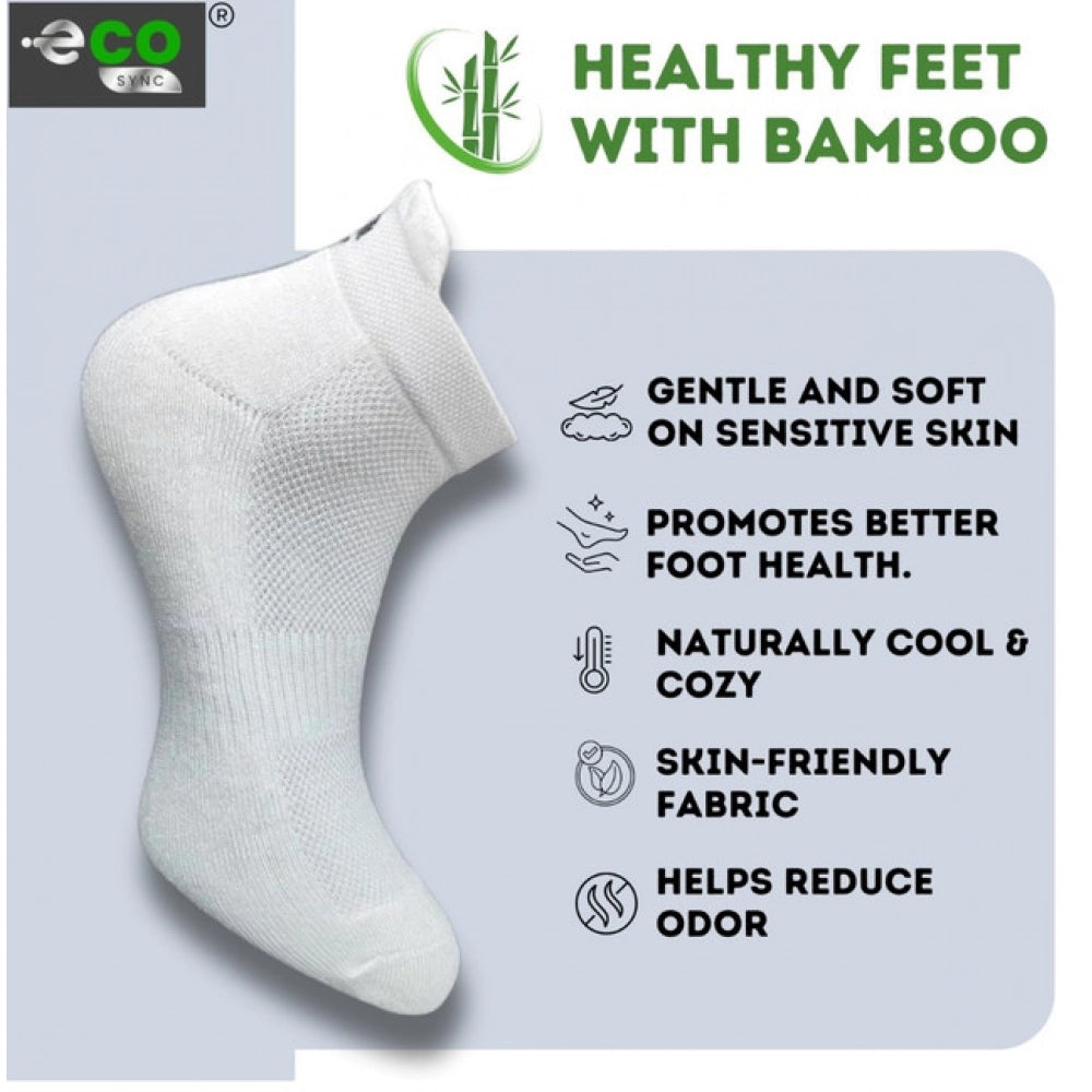 4_Pair Set Unisex Casual Bamboo Cotton Printed Ankle Length Socks (Multicolor)