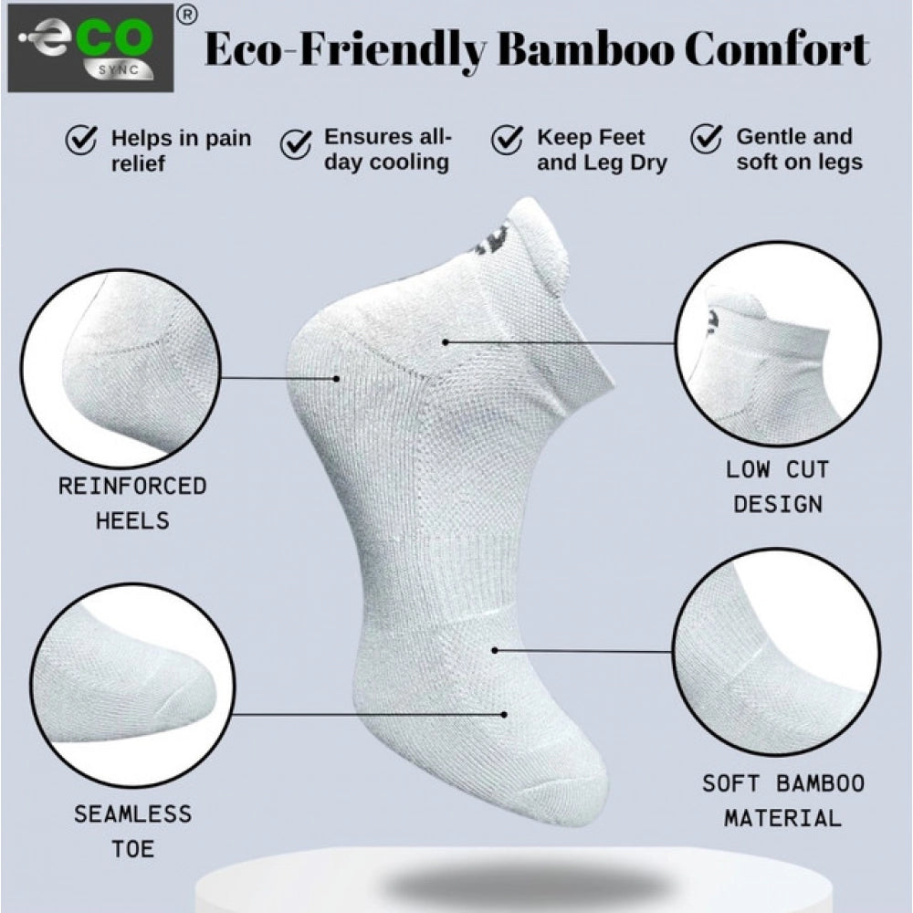 4_Pair Set Unisex Casual Bamboo Cotton Printed Ankle Length Socks (Multicolor)