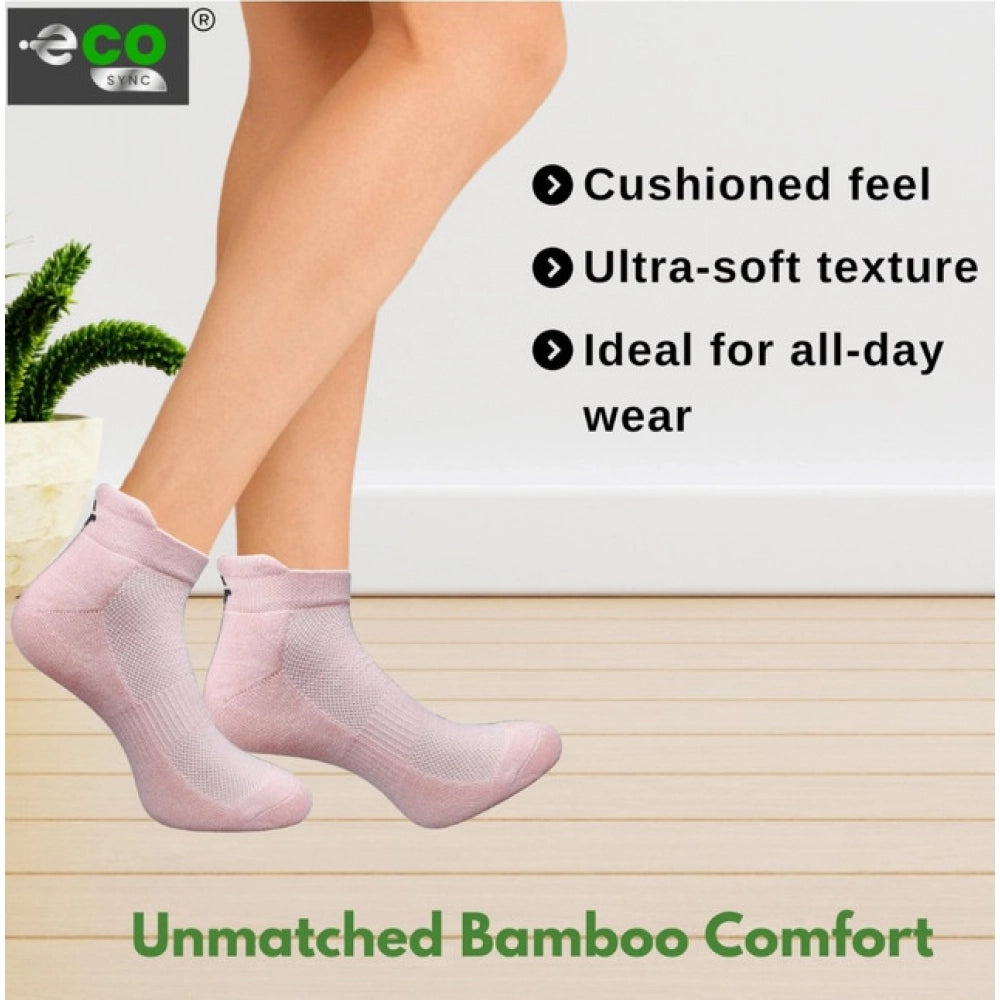 4_Pair Set Unisex Casual Bamboo Cotton Printed Ankle Length Socks (Multicolor)