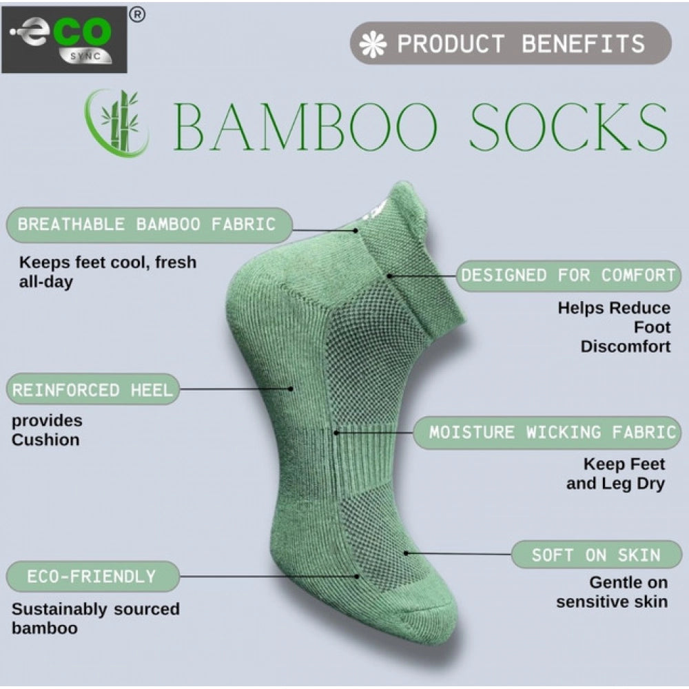 4_Pair Set Unisex Casual Bamboo Cotton Printed Ankle Length Socks (Multicolor)
