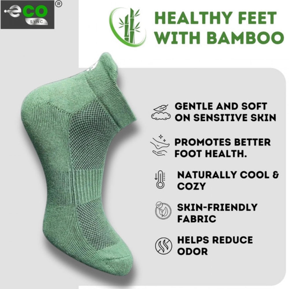 4_Pair Set Unisex Casual Bamboo Cotton Printed Ankle Length Socks (Multicolor)
