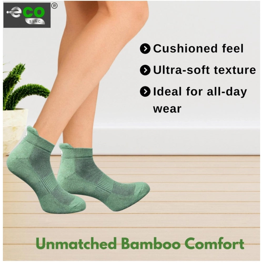 4_Pair Set Unisex Casual Bamboo Cotton Printed Ankle Length Socks (Multicolor)