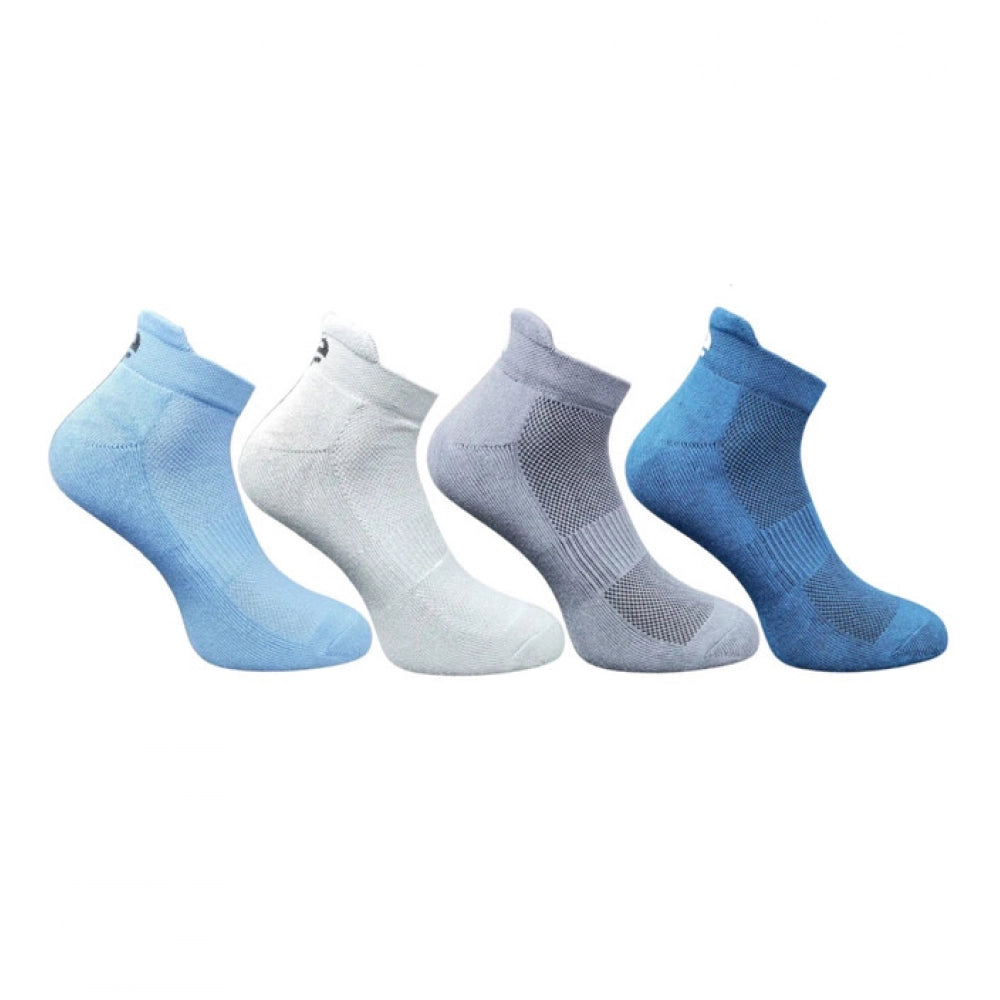 4_Pair Set Unisex Casual Bamboo Cotton Printed Ankle Length Socks (Multicolor)