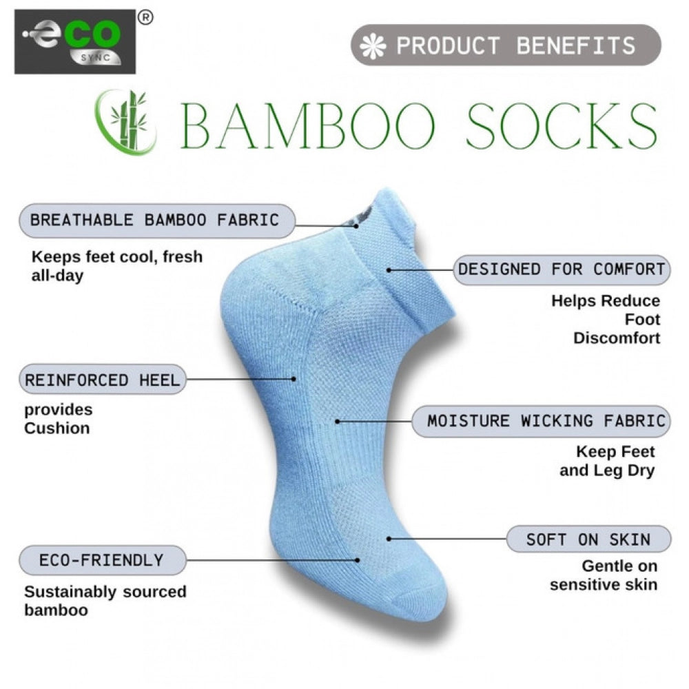 4_Pair Set Unisex Casual Bamboo Cotton Printed Ankle Length Socks (Multicolor)