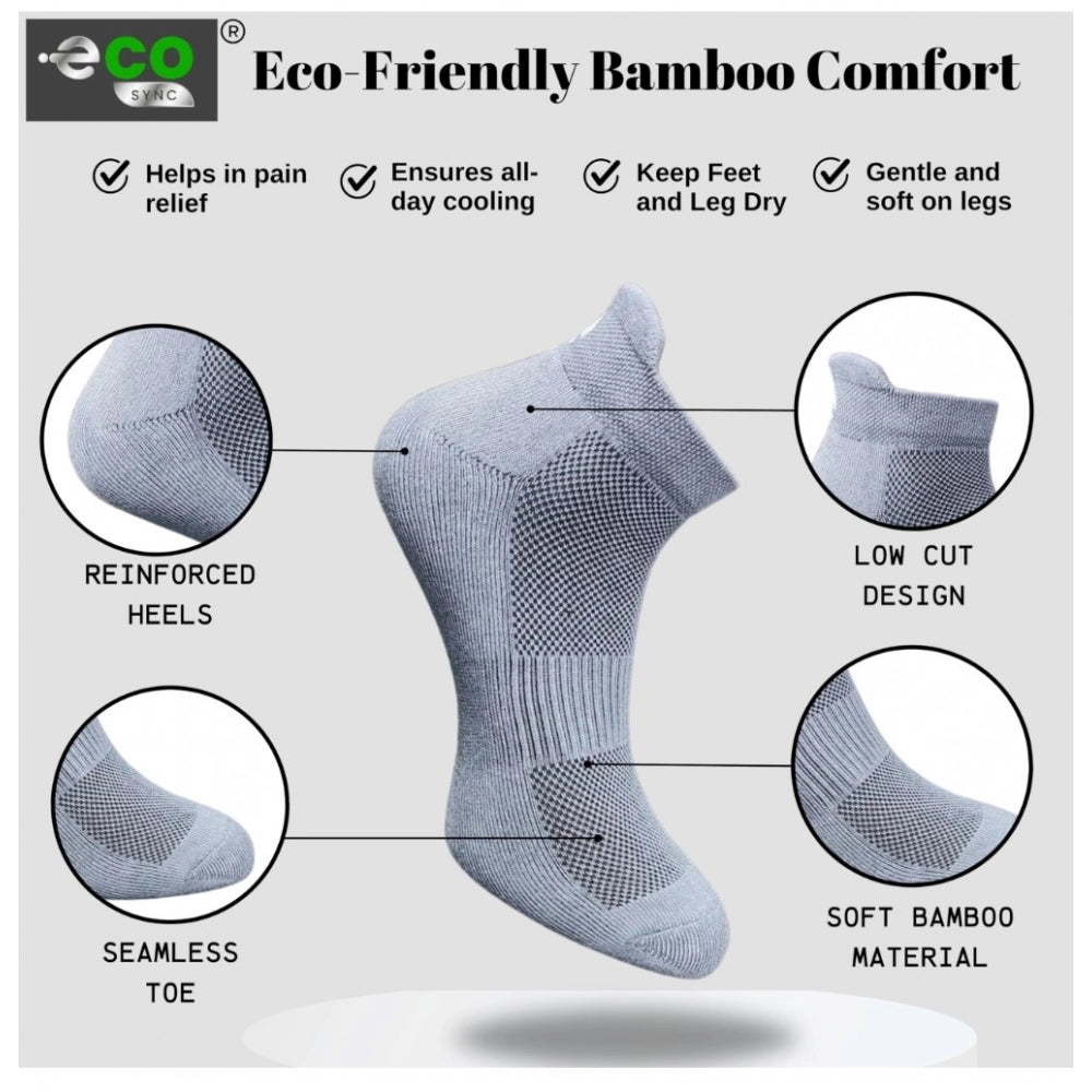 4_Pair Set Unisex Casual Bamboo Cotton Printed Ankle Length Socks (Multicolor)