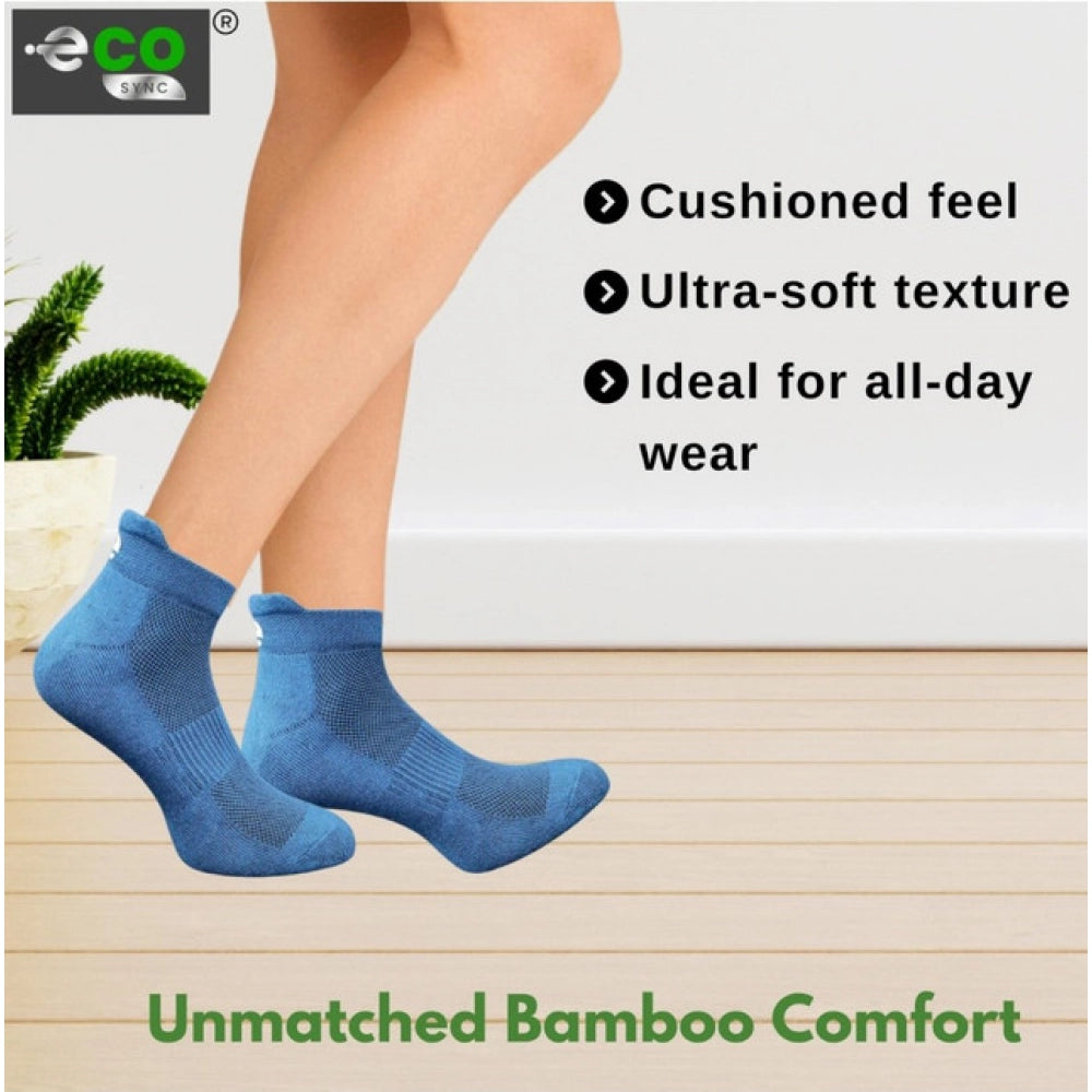 4_Pair Set Unisex Casual Bamboo Cotton Printed Ankle Length Socks (Multicolor)
