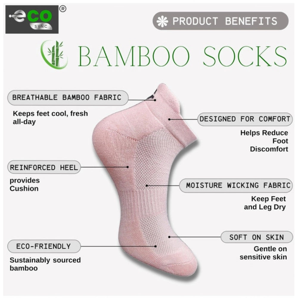 4_Pair Set Unisex Casual Bamboo Cotton Printed Ankle Length Socks (Multicolor)