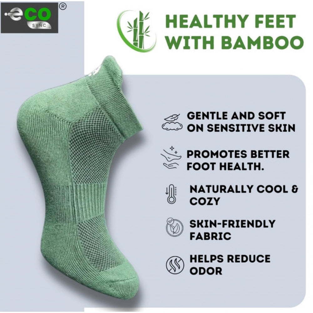 4_Pair Set Unisex Casual Bamboo Cotton Printed Ankle Length Socks (Multicolor)