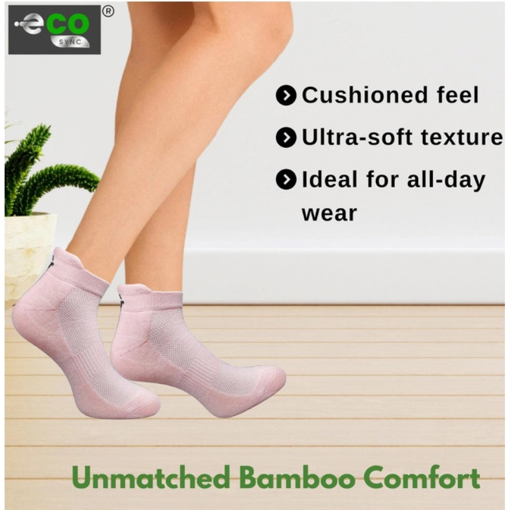 4_Pair Set Unisex Casual Bamboo Cotton Printed Ankle Length Socks (Multicolor)