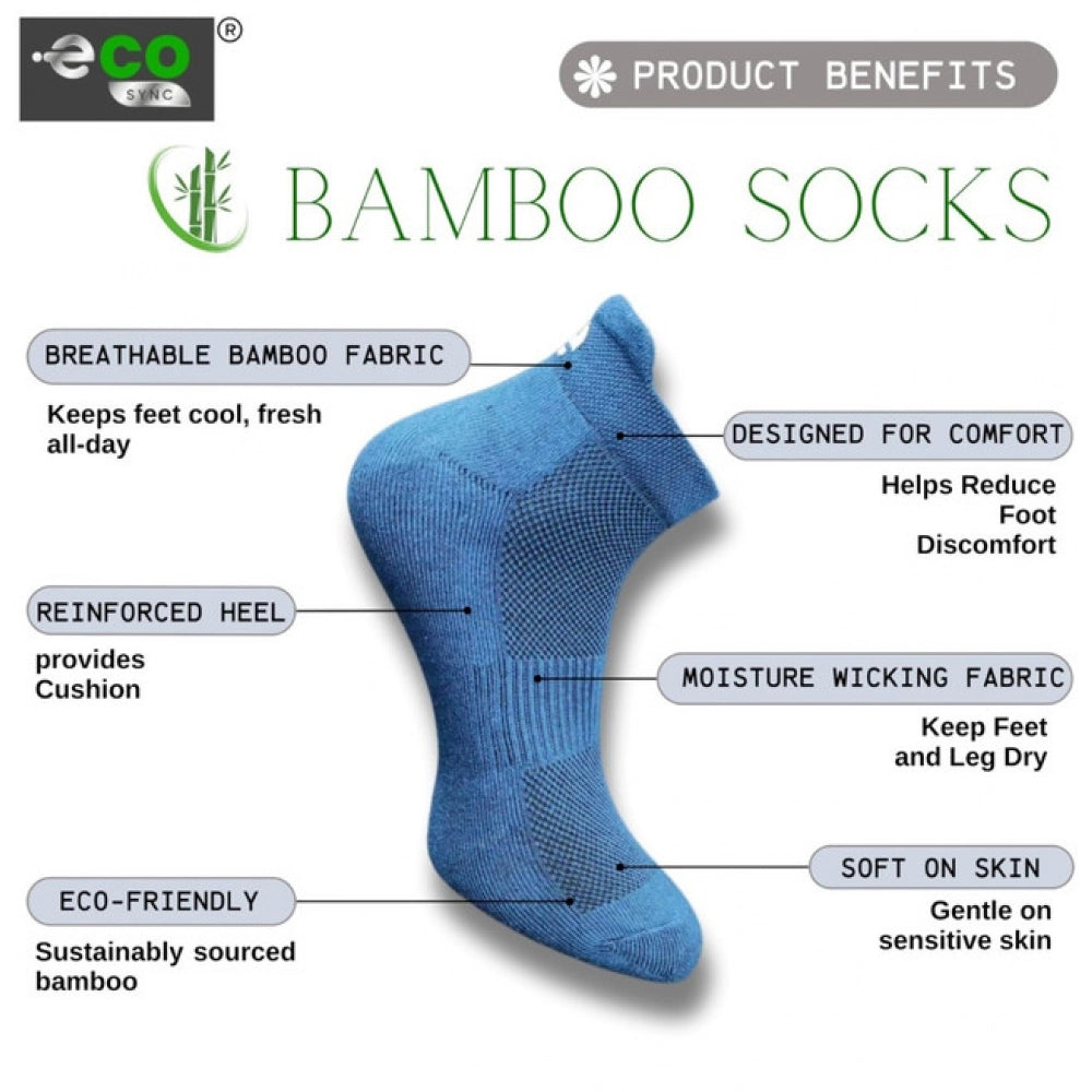 4_Pair Set Unisex Casual Bamboo Cotton Printed Ankle Length Socks (Multicolor)