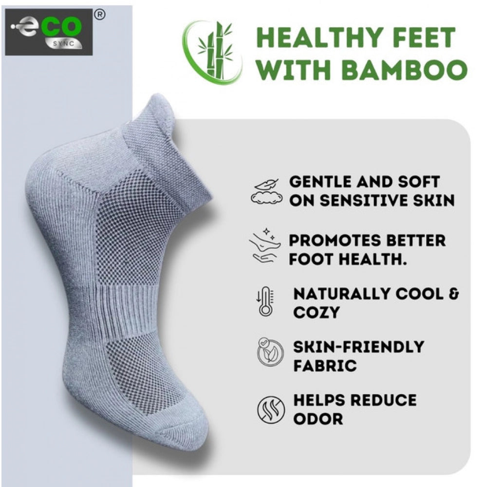 4_Pair Set Unisex Casual Bamboo Cotton Printed Ankle Length Socks (Multicolor)