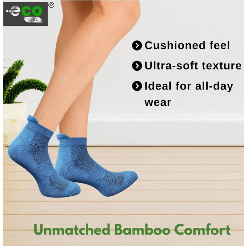 4_Pair Set Unisex Casual Bamboo Cotton Printed Ankle Length Socks (Multicolor)