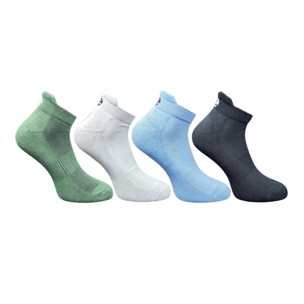4_Pair Set Unisex Casual Bamboo Cotton Printed Ankle Length Socks (Multicolor)
