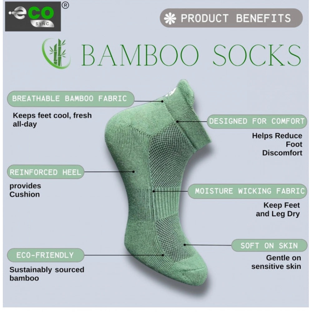 4_Pair Set Unisex Casual Bamboo Cotton Printed Ankle Length Socks (Multicolor)
